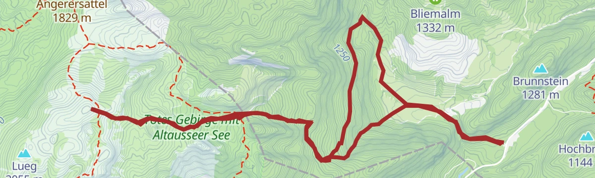 Route map: Skitour Angerkogel (Tourengebiet Hintersteineralm)
